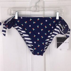 Vera Bradley Cabana Cherry Striped Reversible Bikini Bottom XL NWT